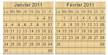 T�l�charger le mod�le de calendrier